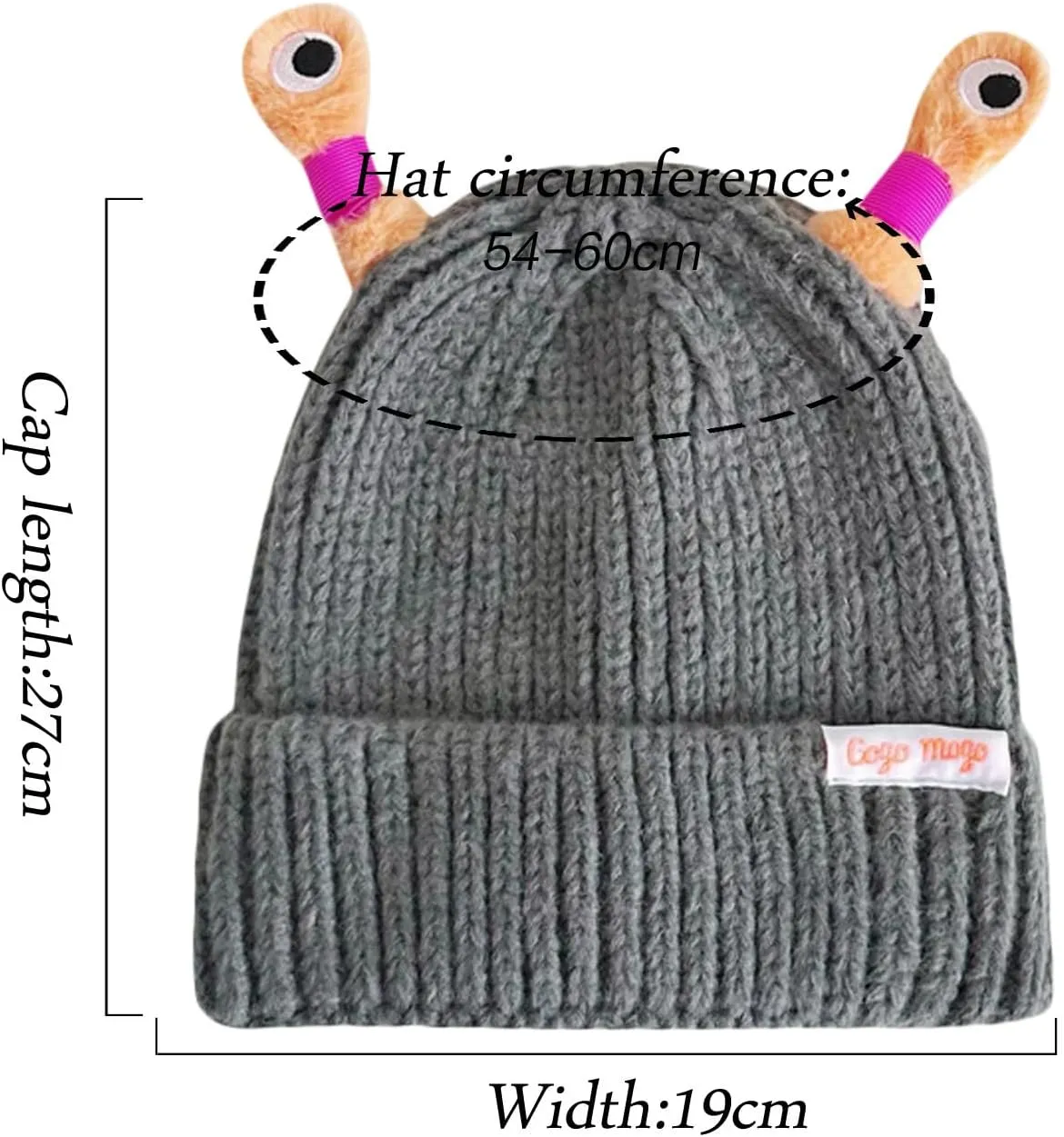 Honganda Funny Beanie Hat for Women, Glowing Monster Knitted Hat with Retractable Tentacles, Warm Winter Hat Gift for Adult
