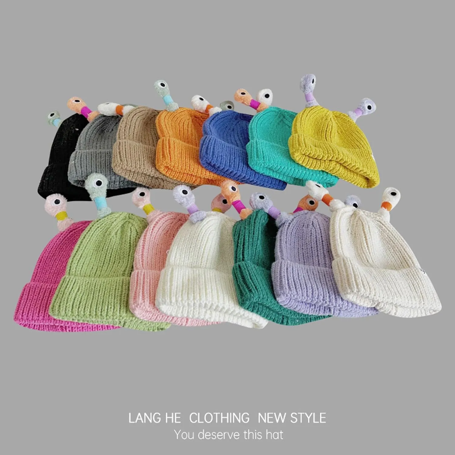 Honganda Funny Beanie Hat for Women, Glowing Monster Knitted Hat with Retractable Tentacles, Warm Winter Hat Gift for Adult