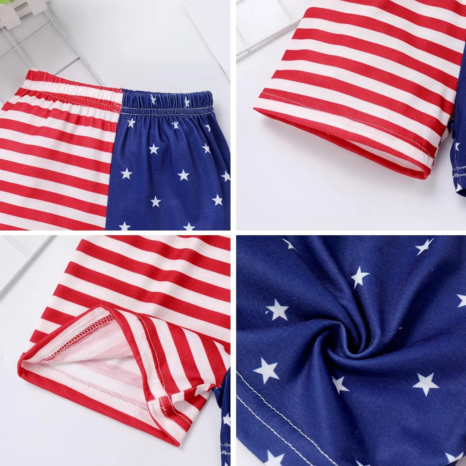 IBTOM CASTLE Newborn Infant Baby Boy My First 4th of July Outfit Suspender Shorts Cake Smash Party Photo Shoot Clothes Set