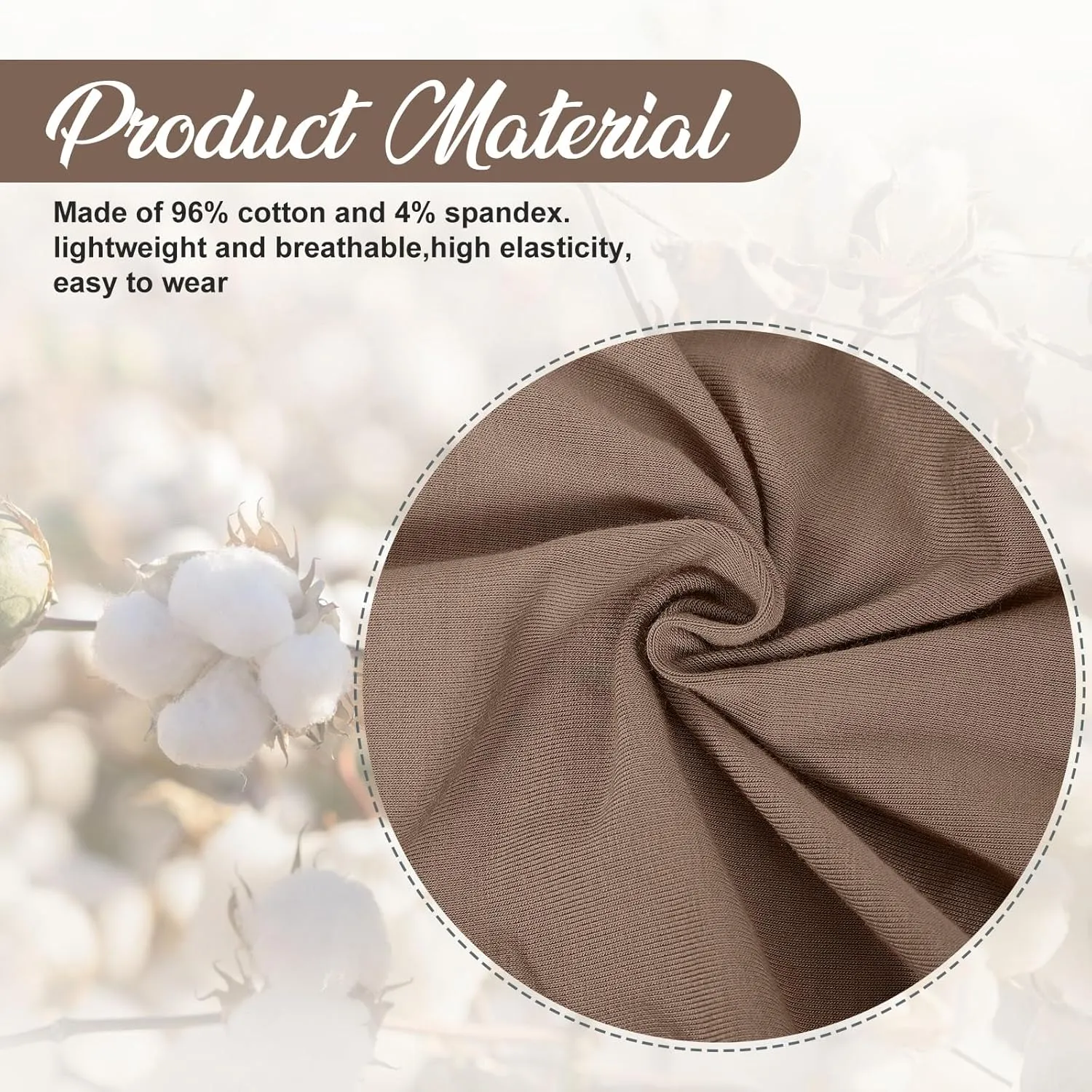 JenPen 6 Pcs Cotton Beanie Turban Headwear for Women Soft Cancer Chemo Head Scarf Hats Elastic Hats for Women's Hair