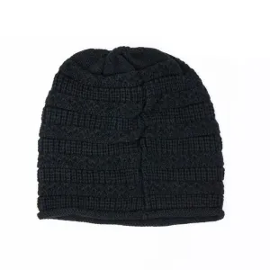 Knitted Black Unisex Beanie Winter Hat