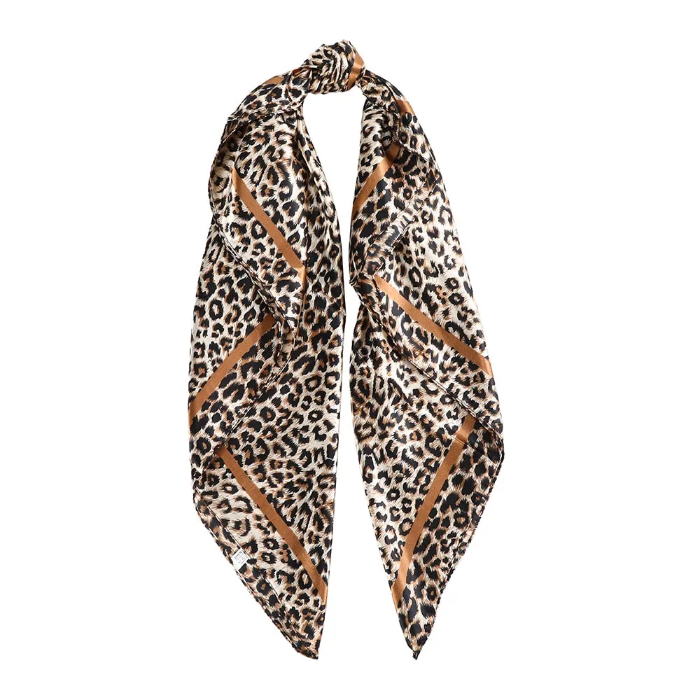 Leopard Print Satin Silk Hair Accessory