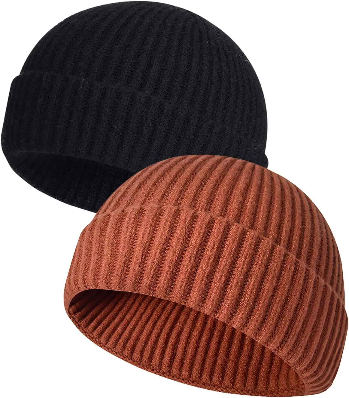 MAIAGO Fisherman Beanie for Men Women, Knit Cuff Beanie Cap Short Beanie Hat, Winter Warm Hats