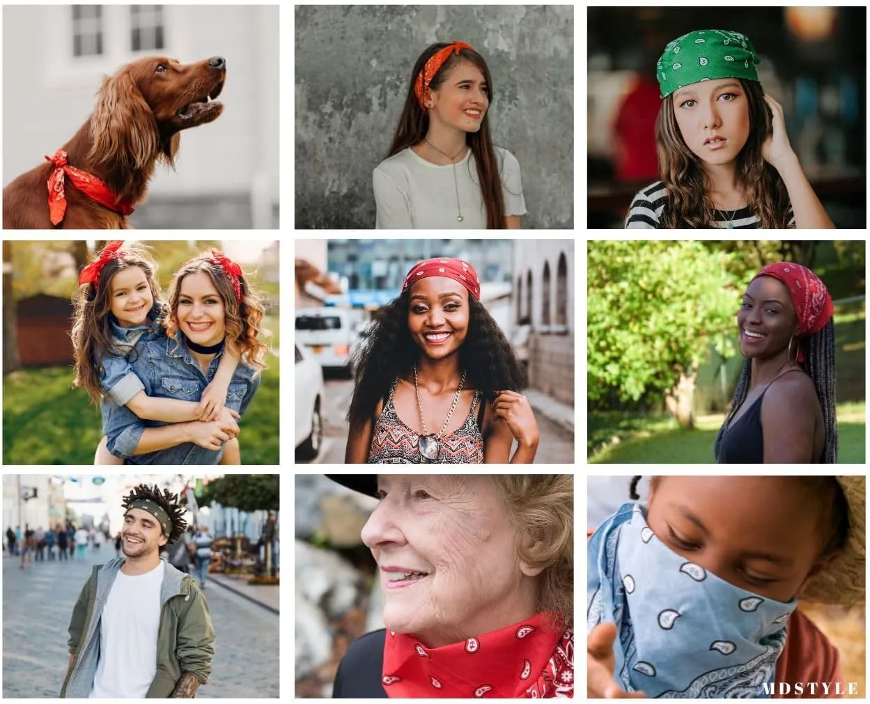 MDSTYLE 3 PCS 100% Cotton Bandana for Men & Women 22" x 22" Paisely Pattern Handkerchief Headband Scarf
