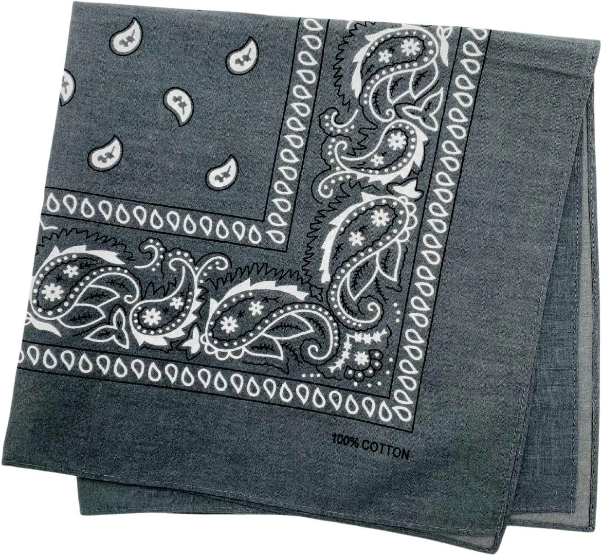 MDSTYLE 3 PCS 100% Cotton Bandana for Men & Women 22" x 22" Paisely Pattern Handkerchief Headband Scarf