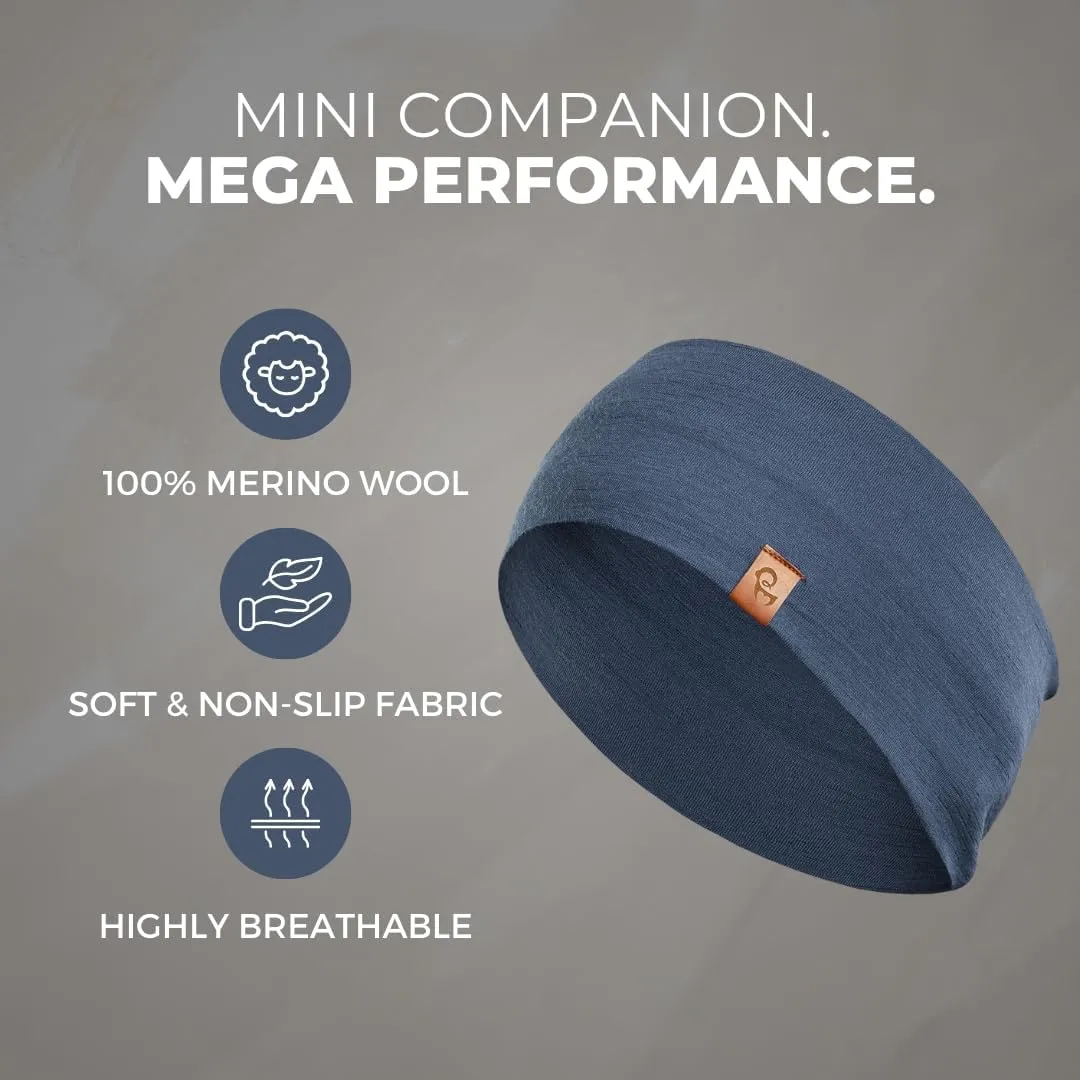 menique Dry Wide Sports Headbands for Women 100% Merino Wool Workout Accessories Wide Yoga Bandana or Scarf Multifunctional Breathable Sweatbands for Running, Cycling, Football, Fitness