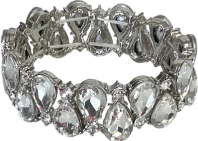 Metallic Elegant Crystal Bangle One Size