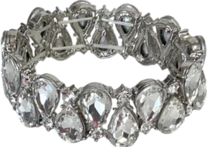 Metallic Elegant Crystal Bangle One Size
