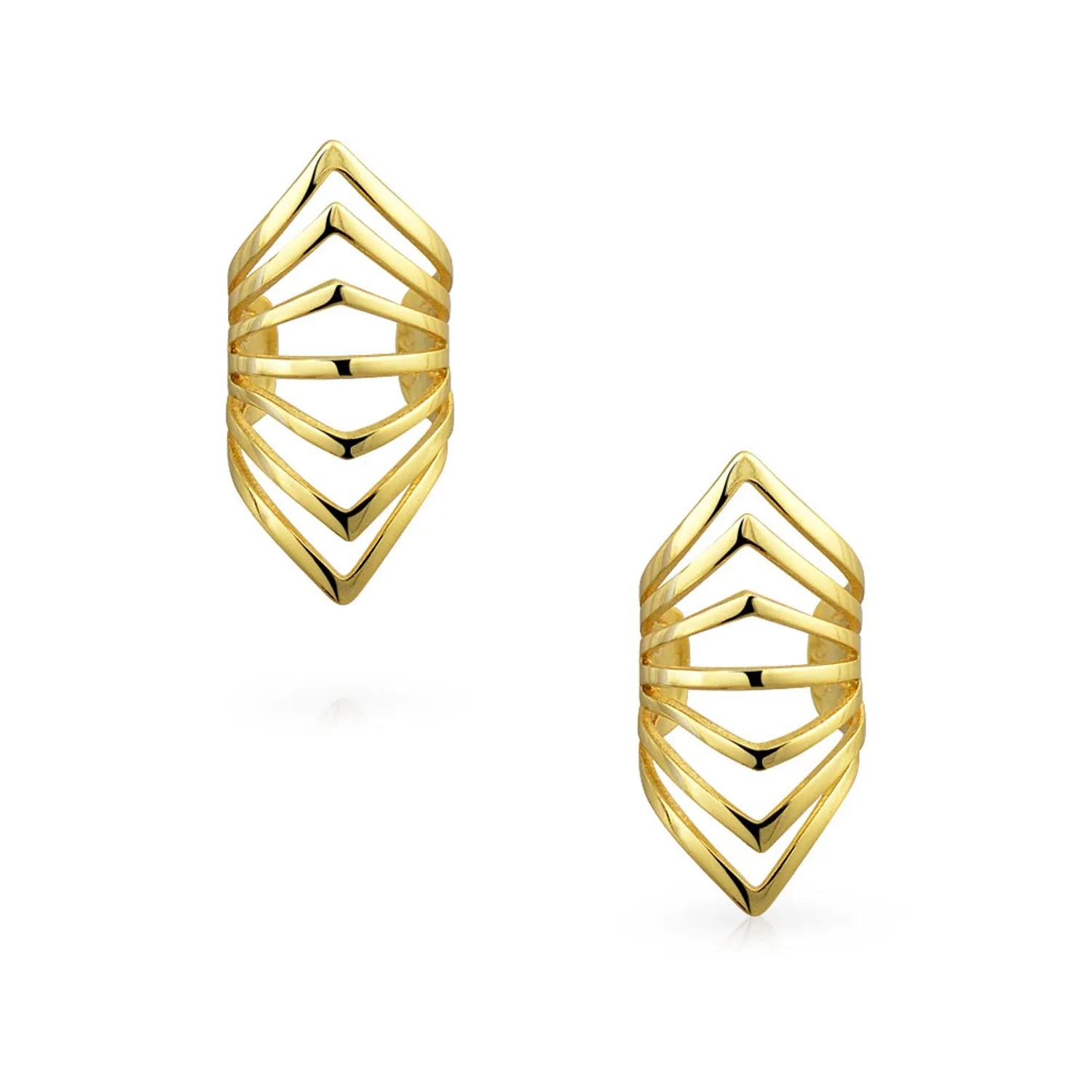 Minimalist Chevron Ear Cuff Cartilage Clip Wrap Helix Non-Pierced 14K Gold Plated
