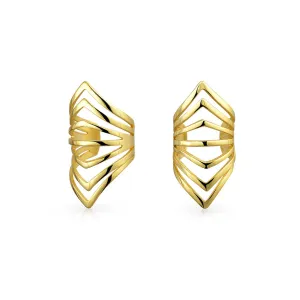 Minimalist Chevron Ear Cuff Cartilage Clip Wrap Helix Non-Pierced 14K Gold Plated