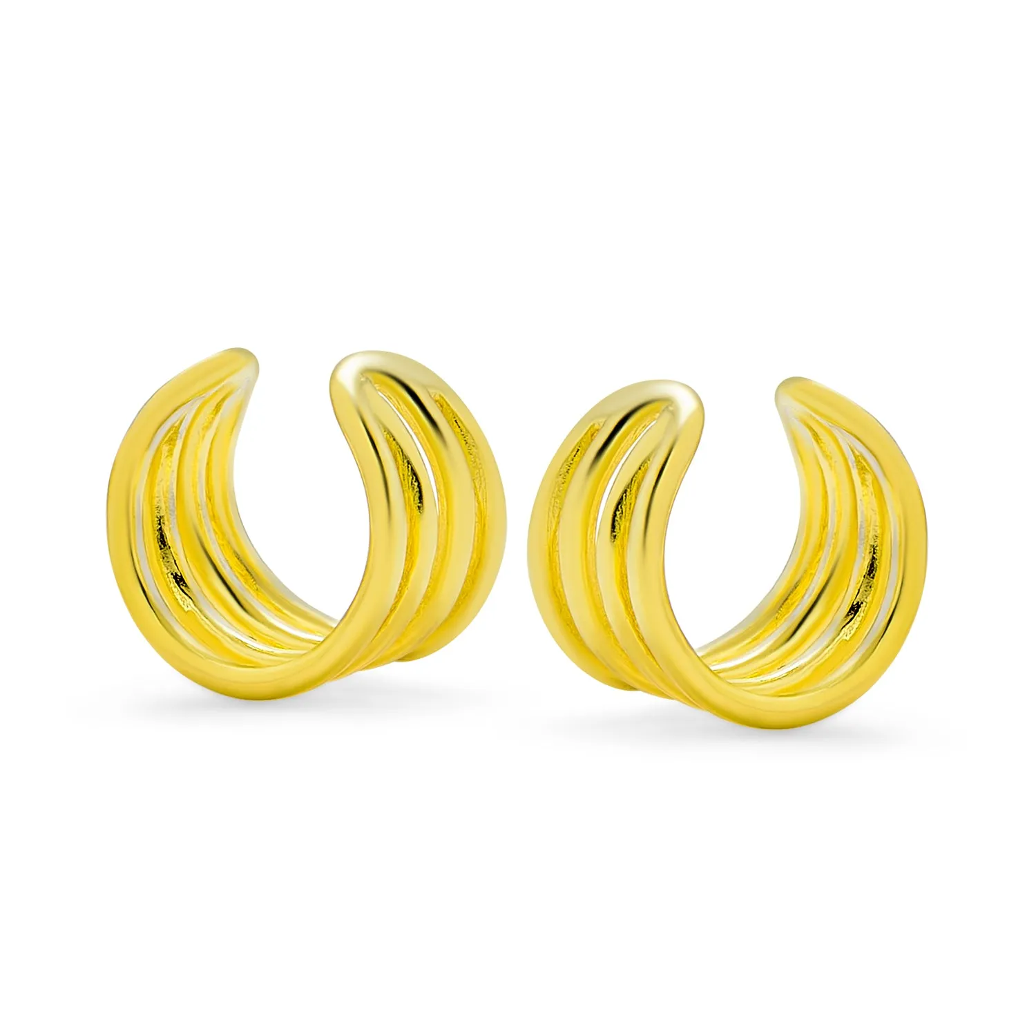 Minimalist Geometric Ear Cuff Cartilage Clip Wrap Helix Earrings 14K Gold Plated