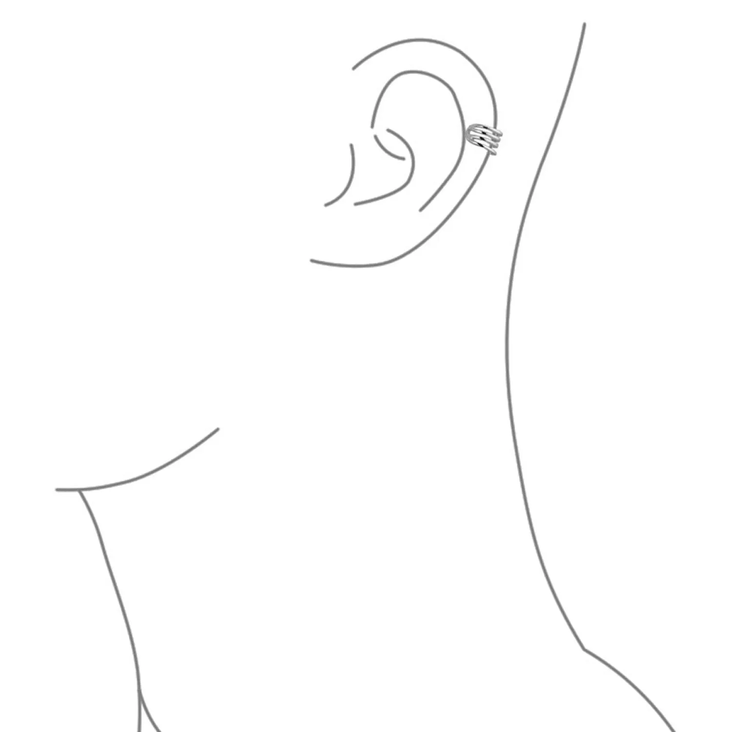 Minimalist Geometric Ear Cuff Cartilage Clip Wrap Helix Earrings 14K Gold Plated