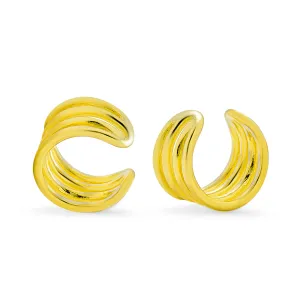 Minimalist Geometric Ear Cuff Cartilage Clip Wrap Helix Earrings 14K Gold Plated