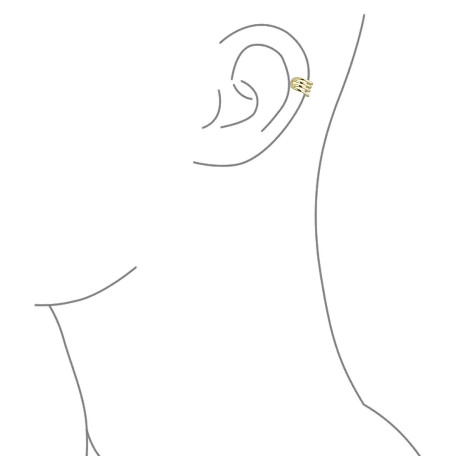 Minimalist Geometric Ear Cuff Cartilage Clip Wrap Helix Earrings 14K Gold Plated