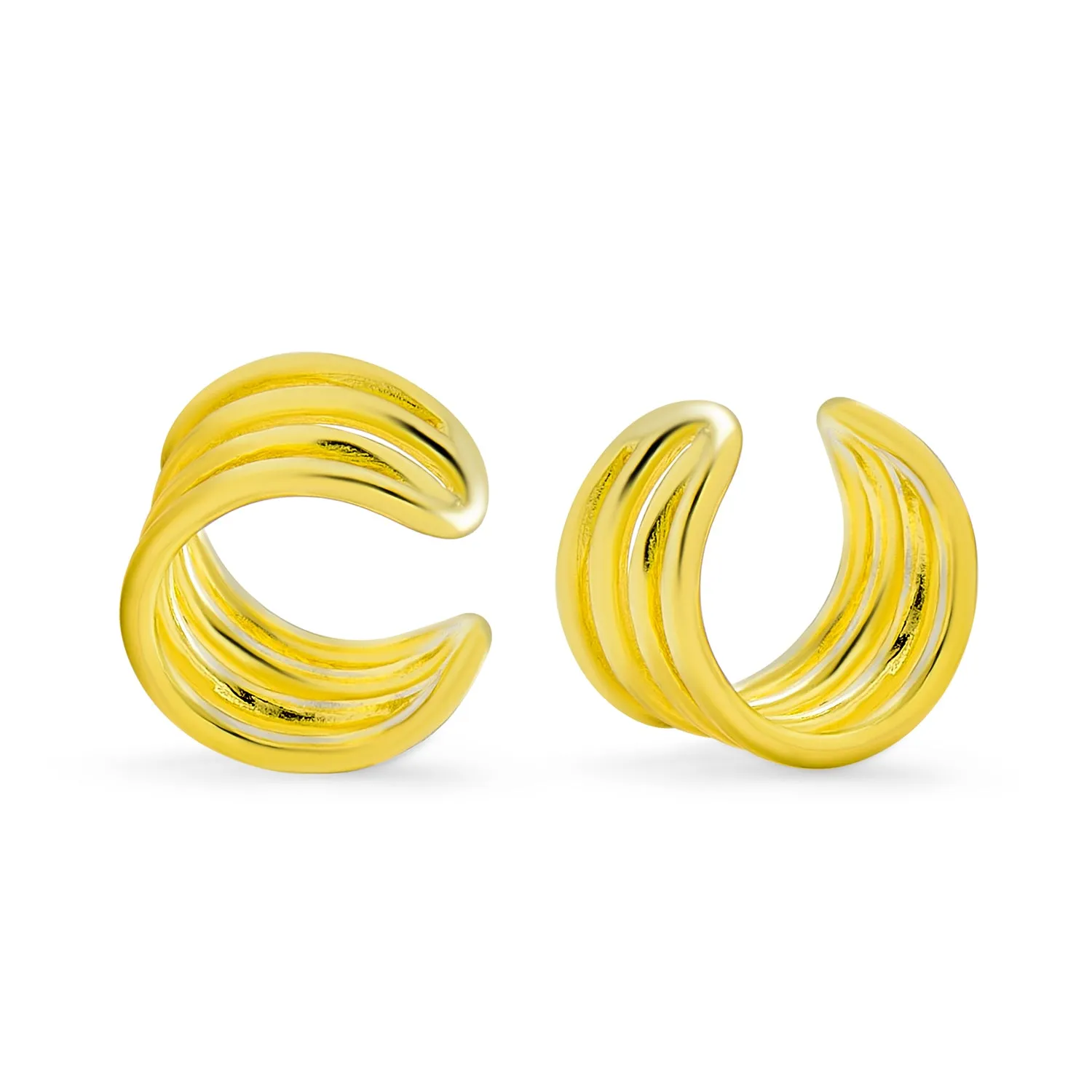 Minimalist Geometric Ear Cuff Cartilage Clip Wrap Helix Earrings 14K Gold Plated