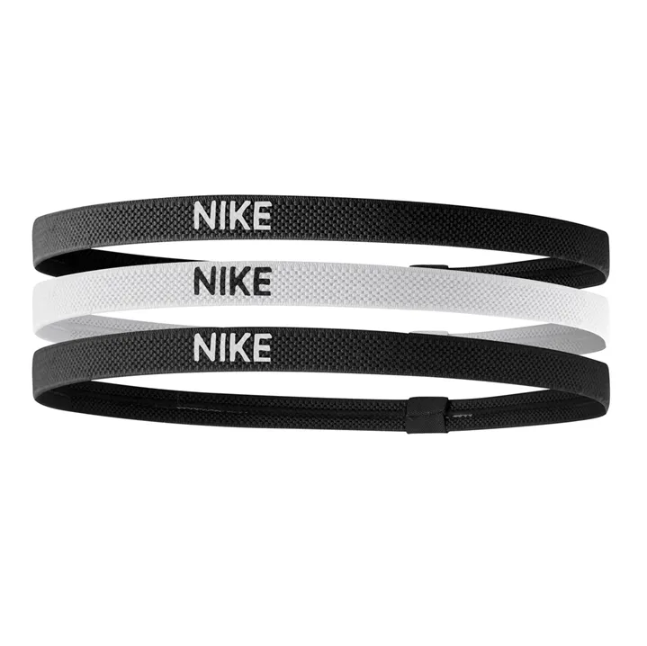 Nike Elastic Headbands- 3 Pack- Black/White