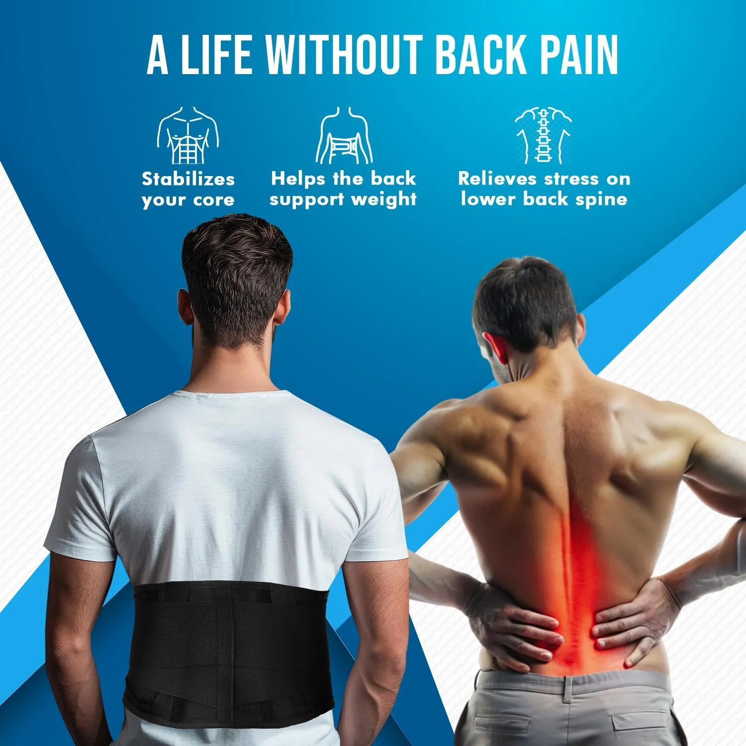 NYOrtho Back Brace Women & Men - 3XL - 46"-50" - Relieves Pain - Support Suspenders - osteoporosis - Maximum Posture Spine Support - Hook Loop