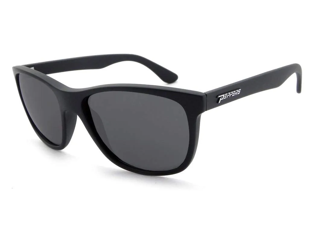 Peppers Polarized Sunglasses Moana Matte Rubberized Black w/Smoke Polarized Lens