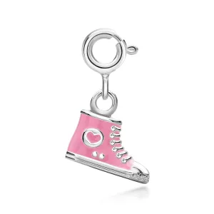 Pink High-Top Sneaker Charm - Sterling Silver