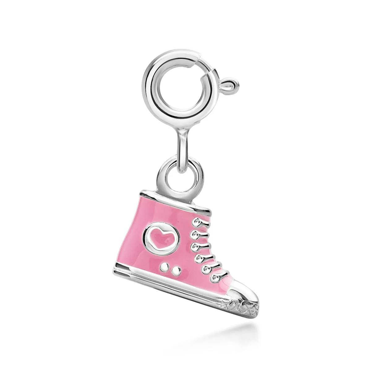 Pink High-Top Sneaker Charm - Sterling Silver