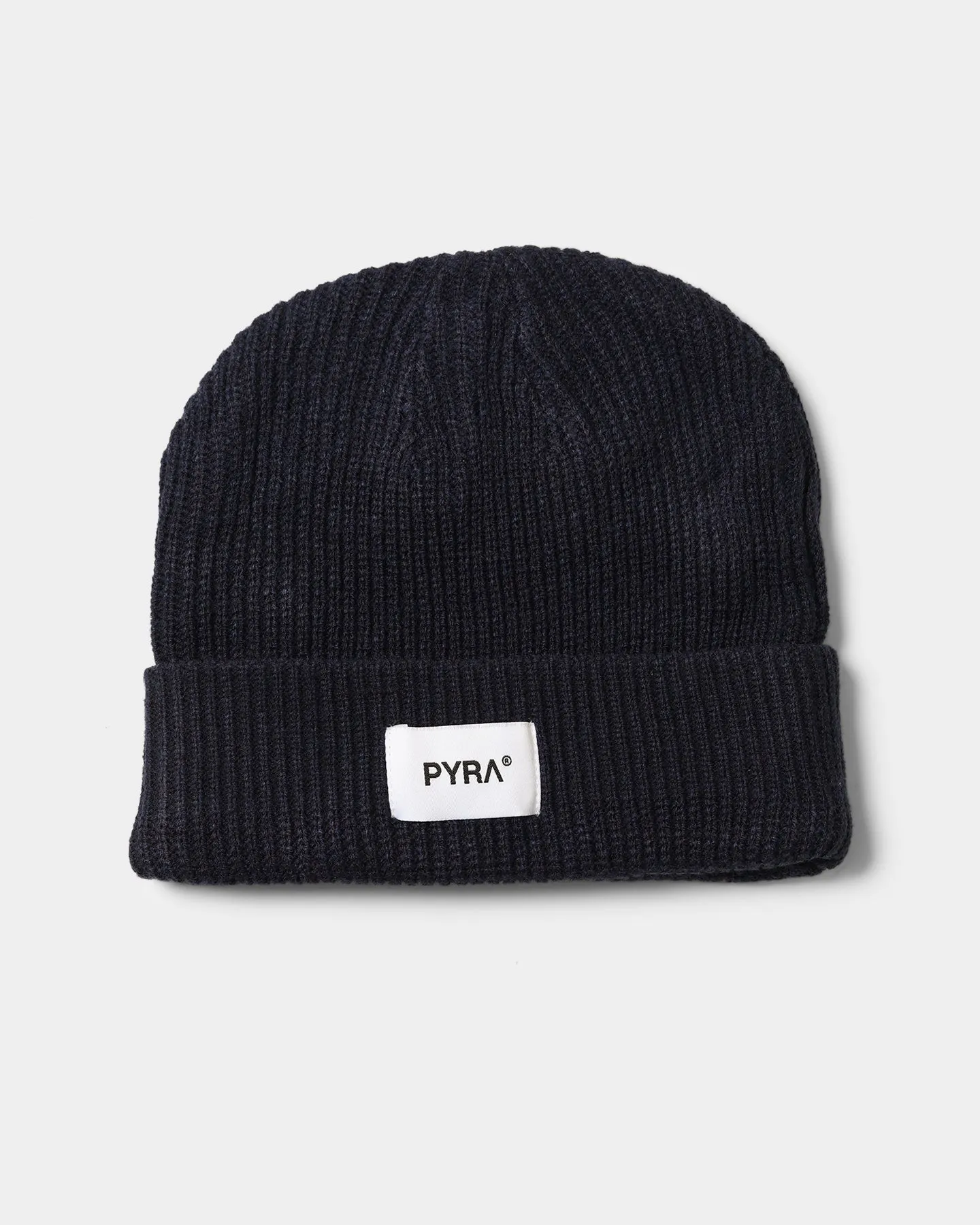 PYRA Alpine Rolled Badge Beanie Navy