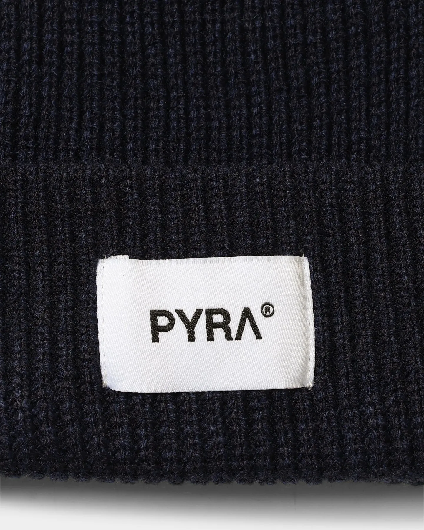 PYRA Alpine Rolled Badge Beanie Navy