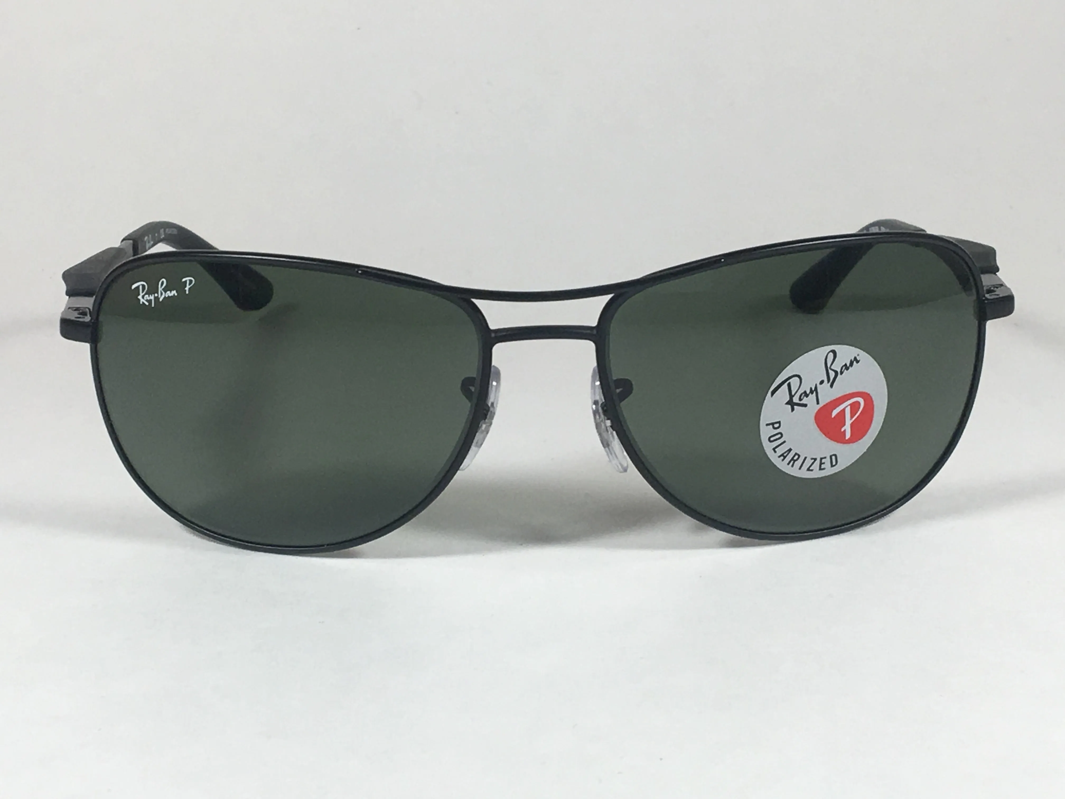 Ray-Ban Polarized Pilot Sunglasses RB3519 006/9A Aviator Matte Black Frame Green Lens