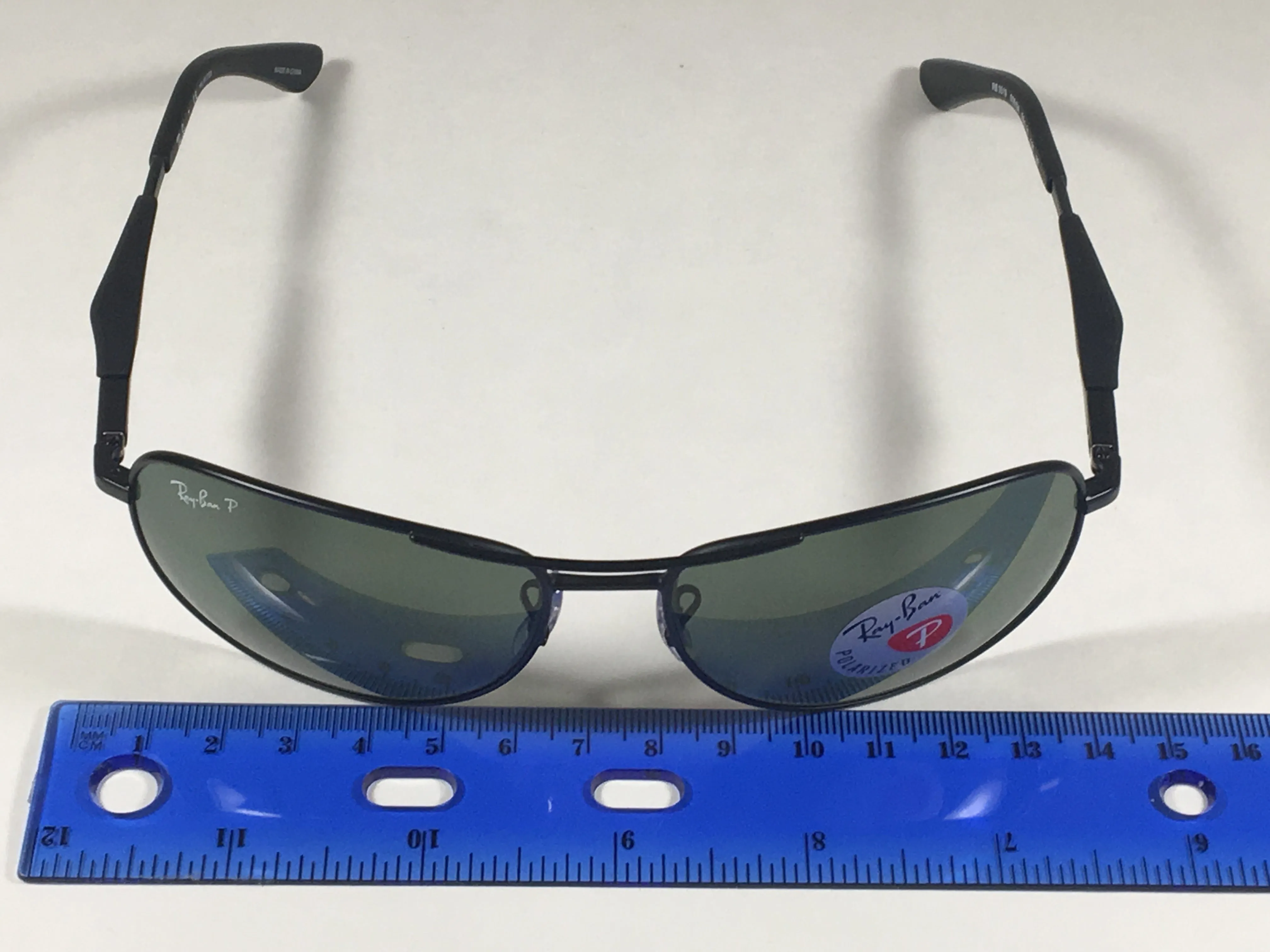 Ray-Ban Polarized Pilot Sunglasses RB3519 006/9A Aviator Matte Black Frame Green Lens