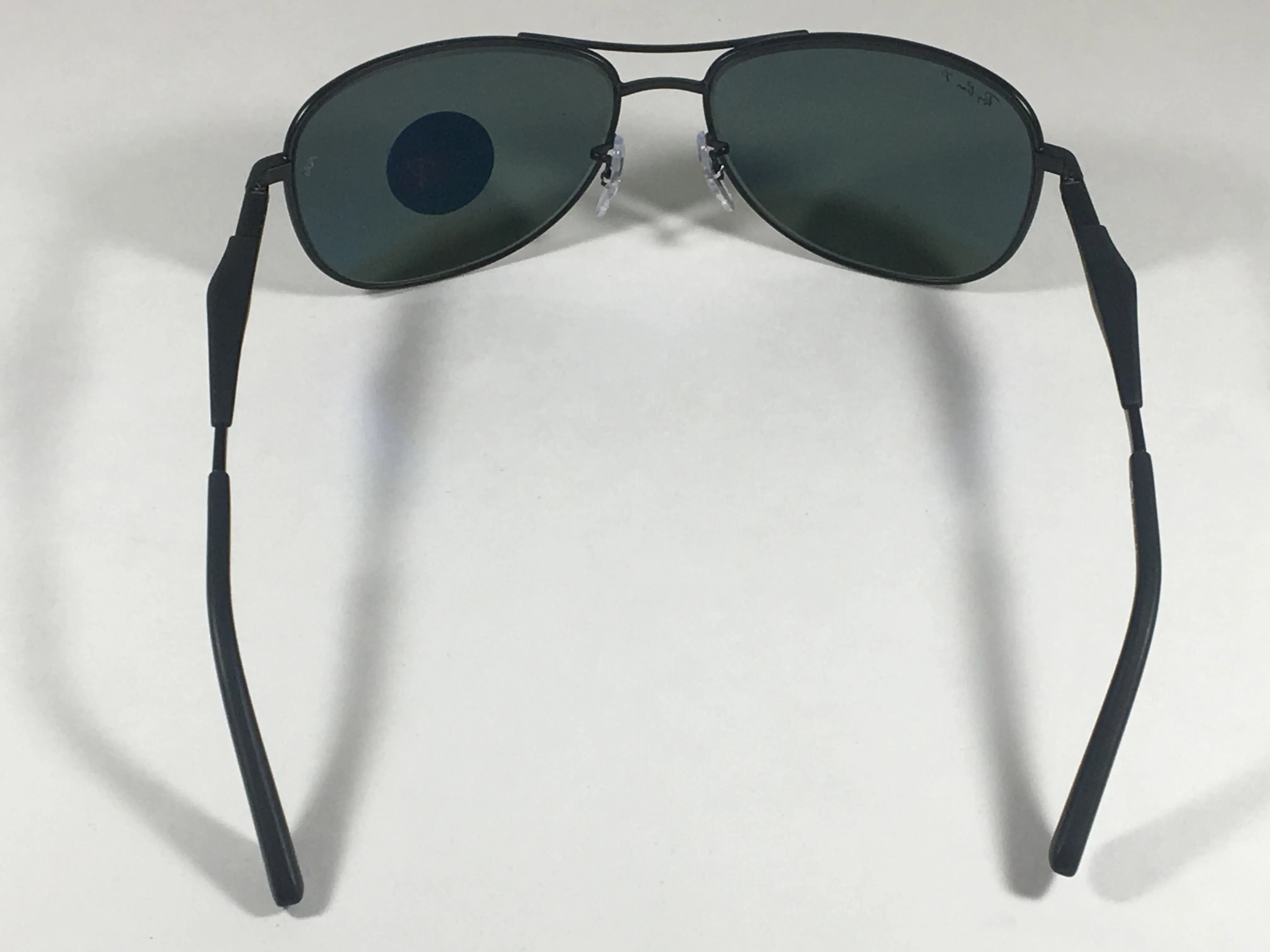 Ray-Ban Polarized Pilot Sunglasses RB3519 006/9A Aviator Matte Black Frame Green Lens