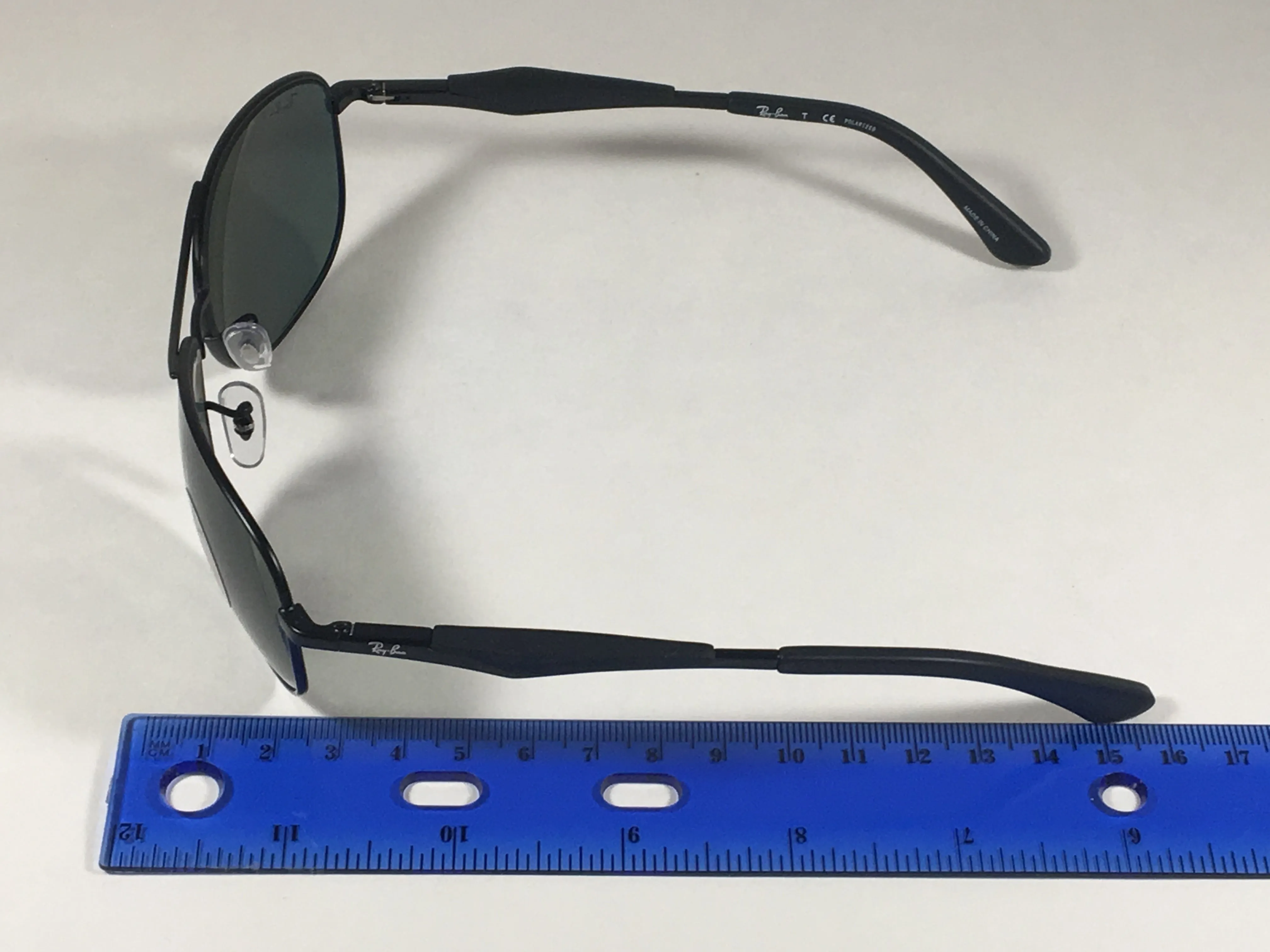 Ray-Ban Polarized Pilot Sunglasses RB3519 006/9A Aviator Matte Black Frame Green Lens
