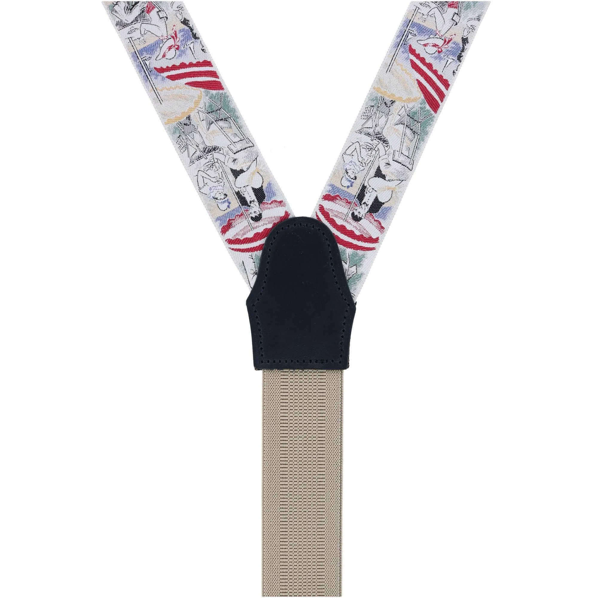 Retro Pattern Day At The Beach Limited Run Silk Braces