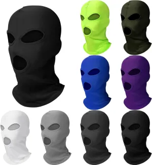 Seematn 8 Pcs 3 Hole Full Face Ski Mask for Men Women, Summer Cooling Neck Gaiter, UV Protector Motorcycle Ski Scarf Sports (Multi Color)
