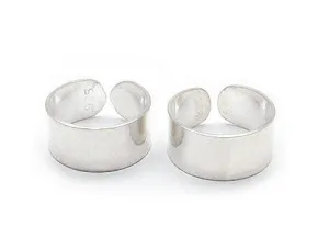 Sterling Silver Plain High Polish Huggie Ear Cuff Pair Earrings