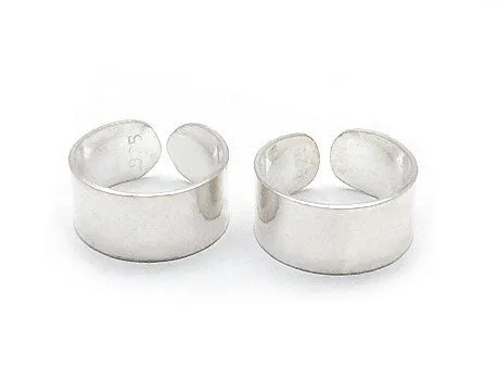 Sterling Silver Plain High Polish Huggie Ear Cuff Pair Earrings