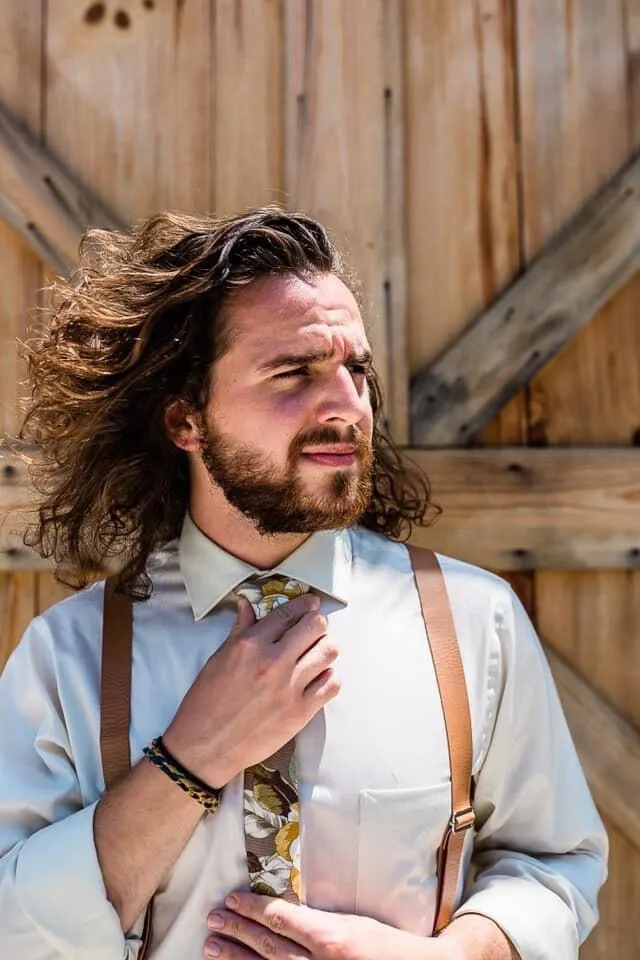 Tan Vegan Leather Suspenders