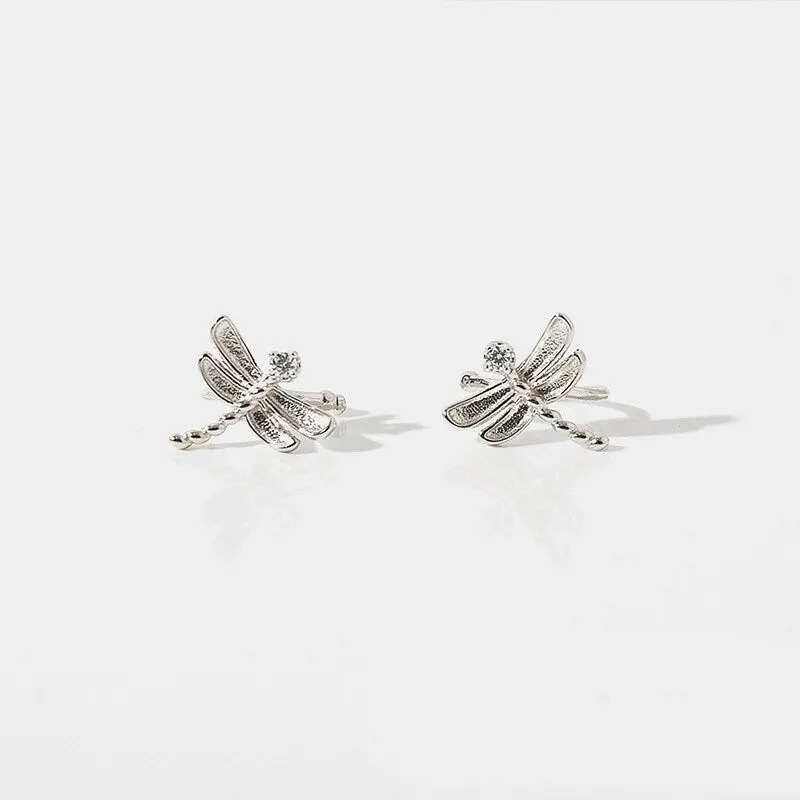 Tiny dragonfly ear cuffs| Sterling Silver