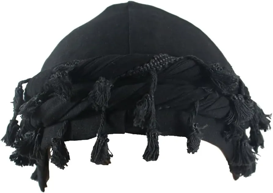 Turban for Men Vintage Twist Head Wraps Satin Lined Halo Turban Head Scarf Lightweight Tassel Beanie Hats