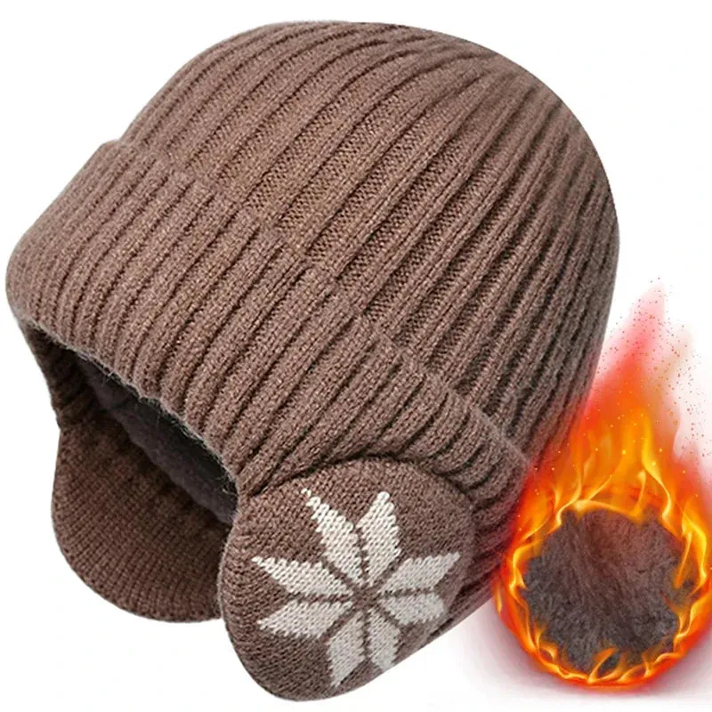 Unisex Winter Plush Knitted Beanie - Coldproof Wool Hat