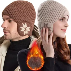 Unisex Winter Plush Knitted Beanie - Coldproof Wool Hat