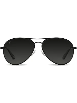 Vincero Men's The Aviator Matte Black Polarized Sustainable Sunglasses