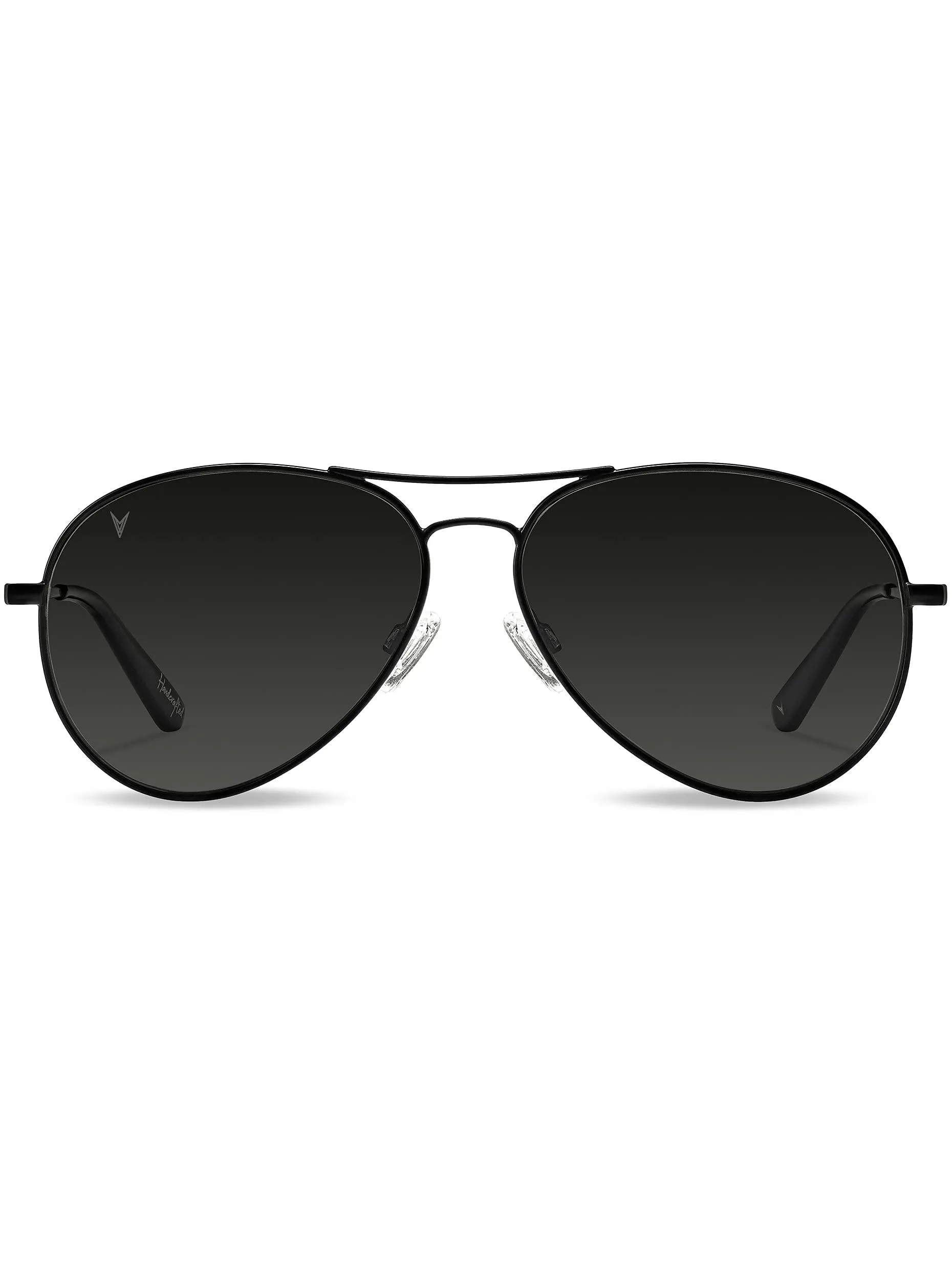 Vincero Men's The Aviator Matte Black Polarized Sustainable Sunglasses