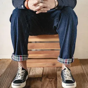 Vintage-Inspired Japanese Pants with Suspenders