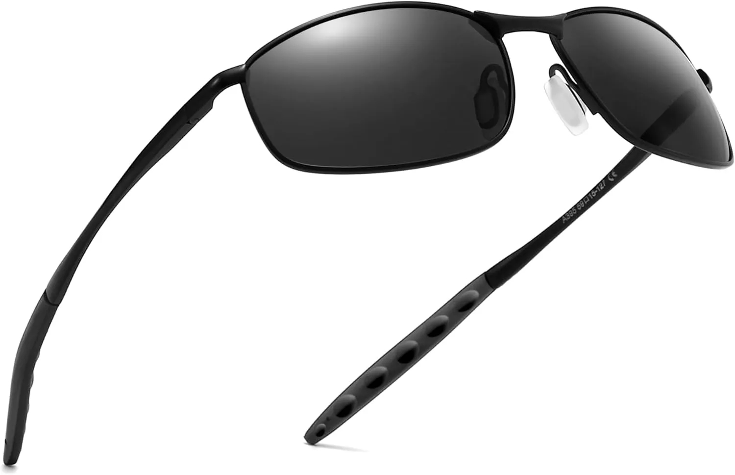 Wide Metal Frame Polarized Sunglasses Rectangle UV400  Protection Skinny Retro Sunnies for Men Women