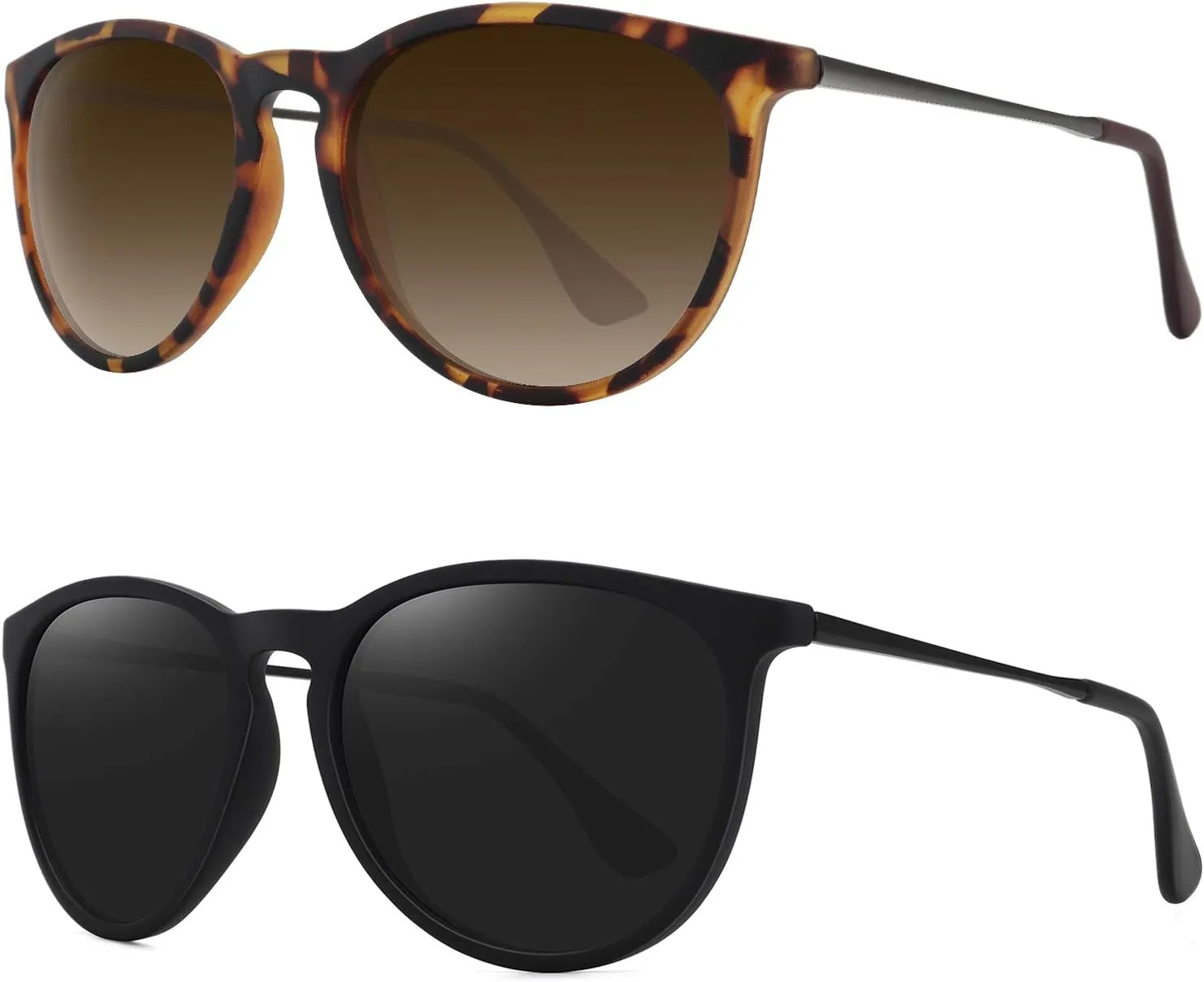 WOWSUN Retro sunglasses womens 2024 trendy round classic glasses