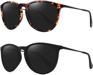 WOWSUN Retro sunglasses womens 2024 trendy round classic glasses